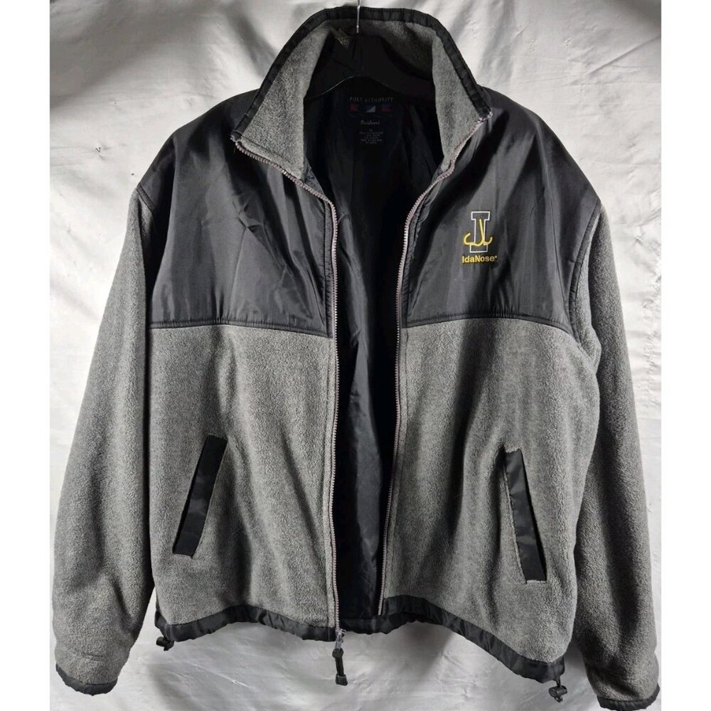 Port Authority Men's 2 Tone Grey Zip Up Mock Turtleneck "IdaNose" Jacket Size XL